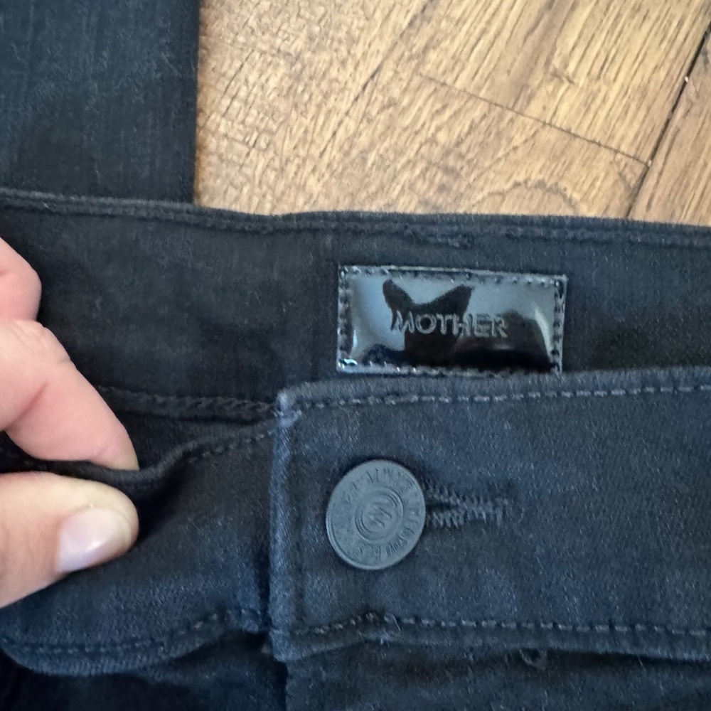 Mother Wrapper Patch Springy Ankle Not Guilty Black Jeans Denim Women's 28 P - Picture 6 of 9
